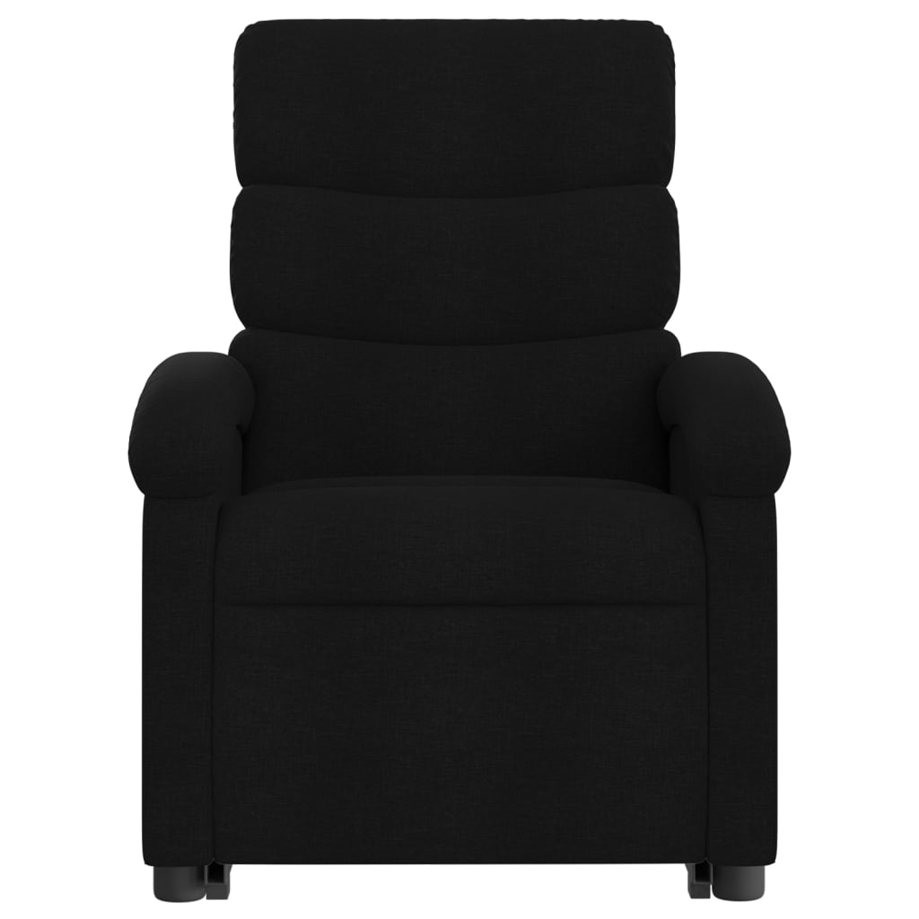 Fotoliu rabatabil cu ridicare pe verticală, negru, textil GartenMobel Dekor