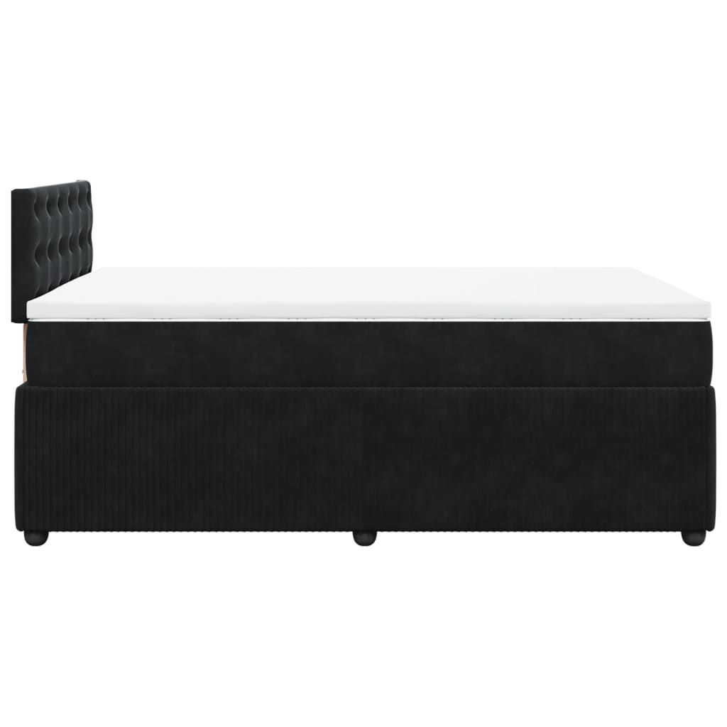 Pat box spring cu saltea, negru, 120x190 cm, catifea GartenMobel Dekor