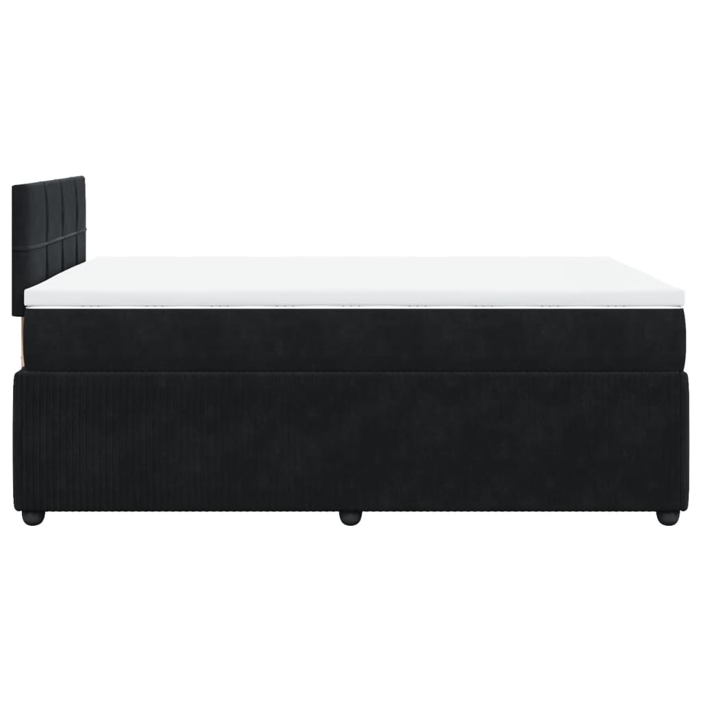 Pat box spring cu saltea, negru, 120x190 cm, catifea GartenMobel Dekor