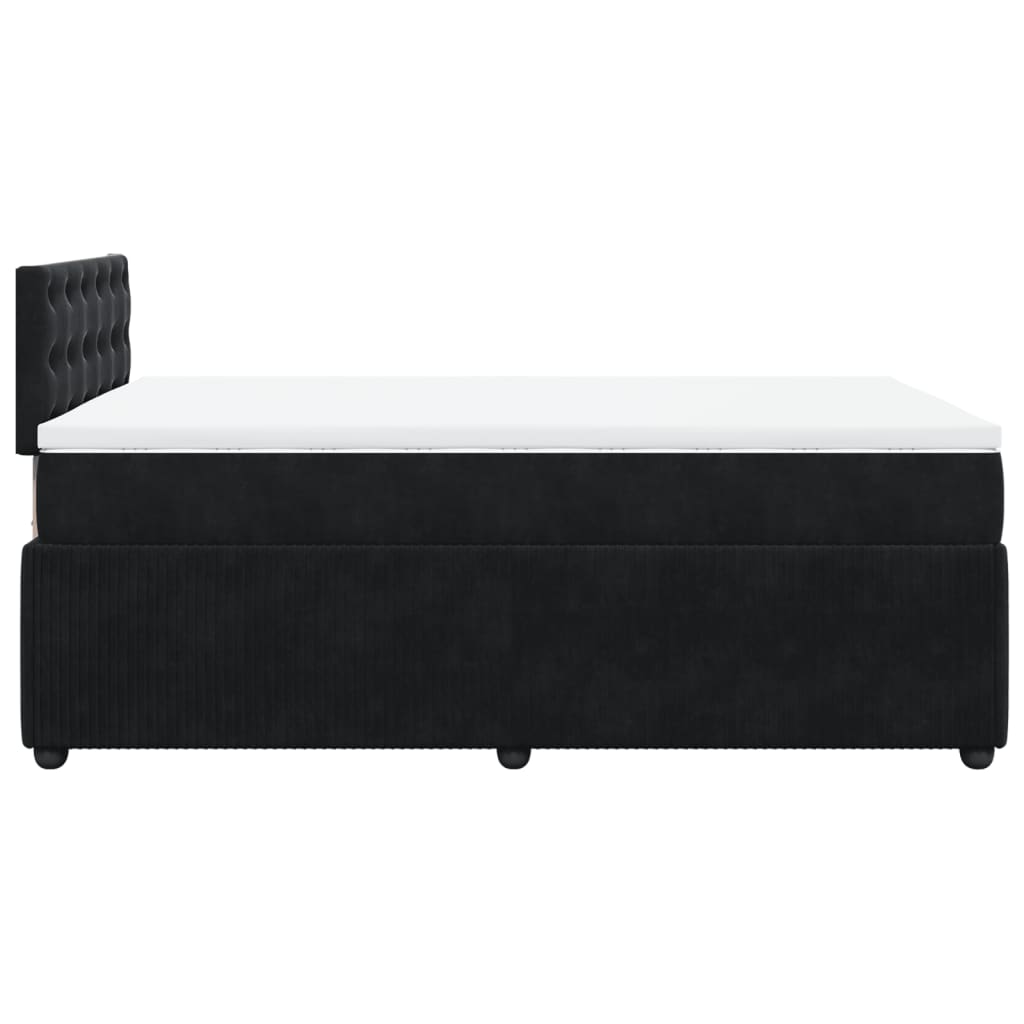 Pat box spring cu saltea, negru, 120x190 cm, catifea GartenMobel Dekor