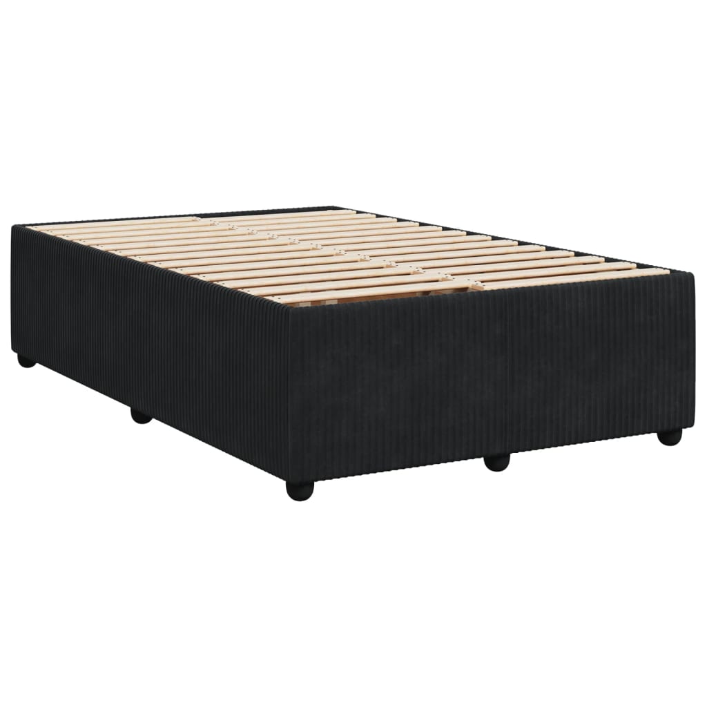 Pat box spring cu saltea, negru, 120x190 cm, catifea GartenMobel Dekor