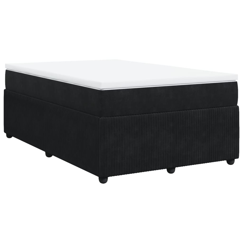 Pat box spring cu saltea, negru, 120x190 cm, catifea GartenMobel Dekor