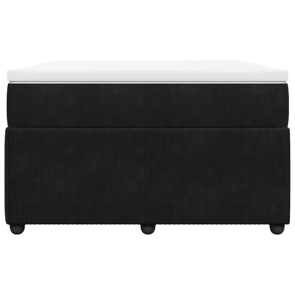 Pat box spring cu saltea, negru, 120x190 cm, catifea GartenMobel Dekor