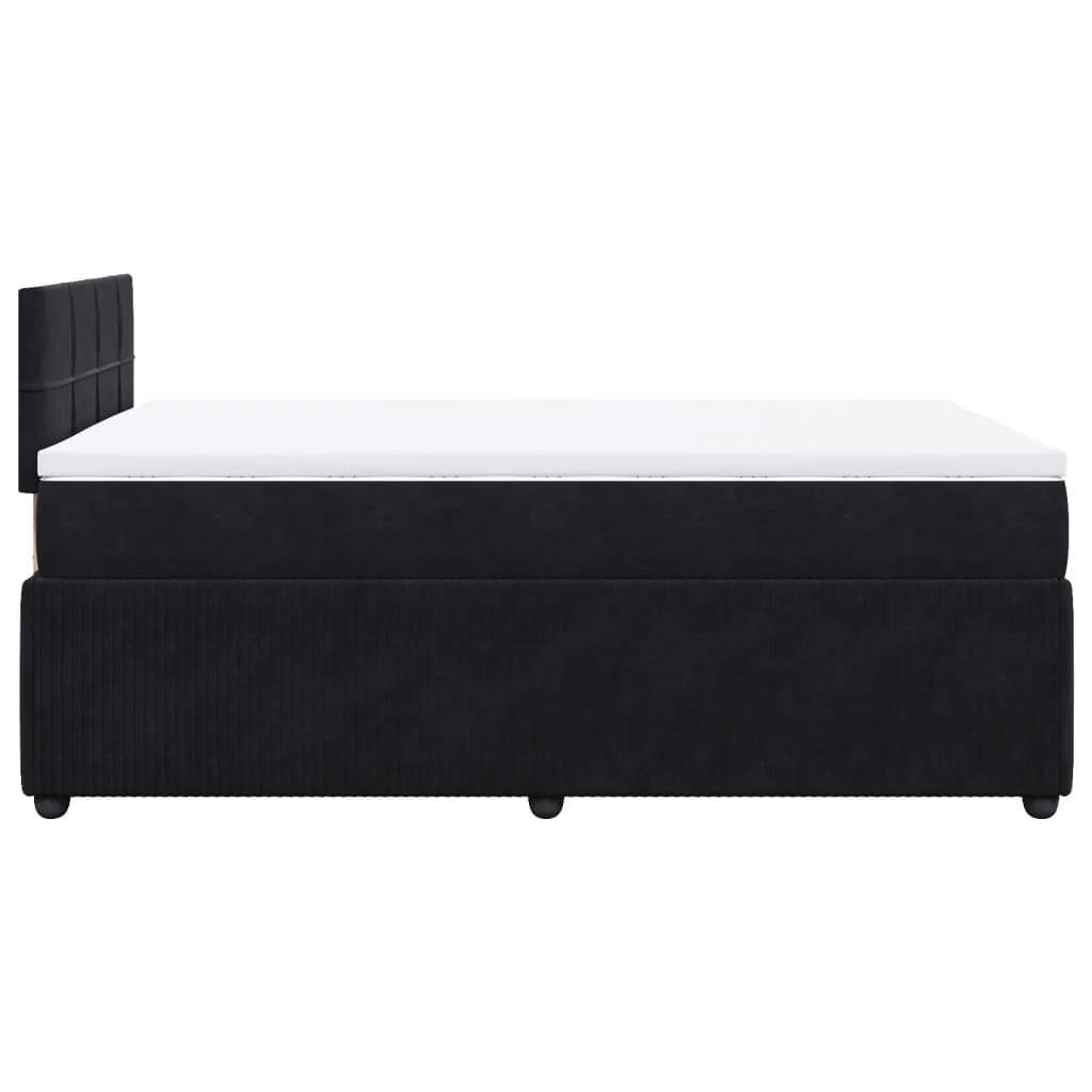 Pat box spring cu saltea, negru, 120x190 cm, catifea GartenMobel Dekor