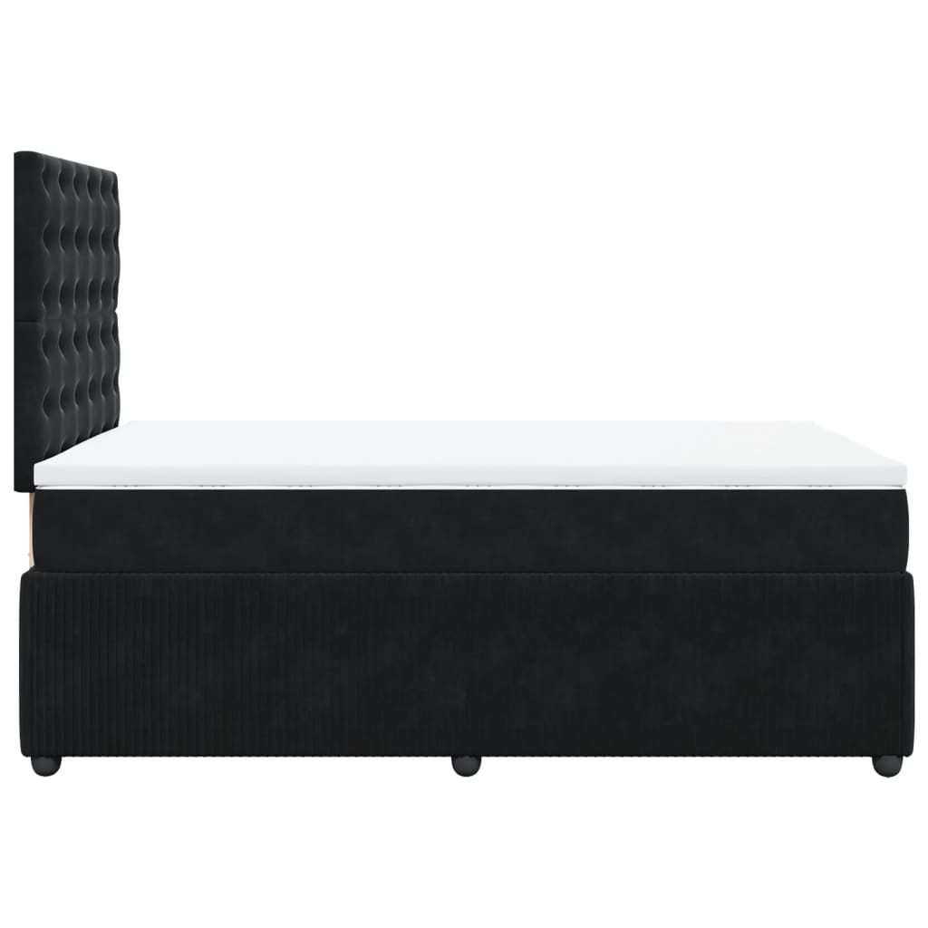Pat box spring cu saltea, negru, 120x190 cm, catifea GartenMobel Dekor