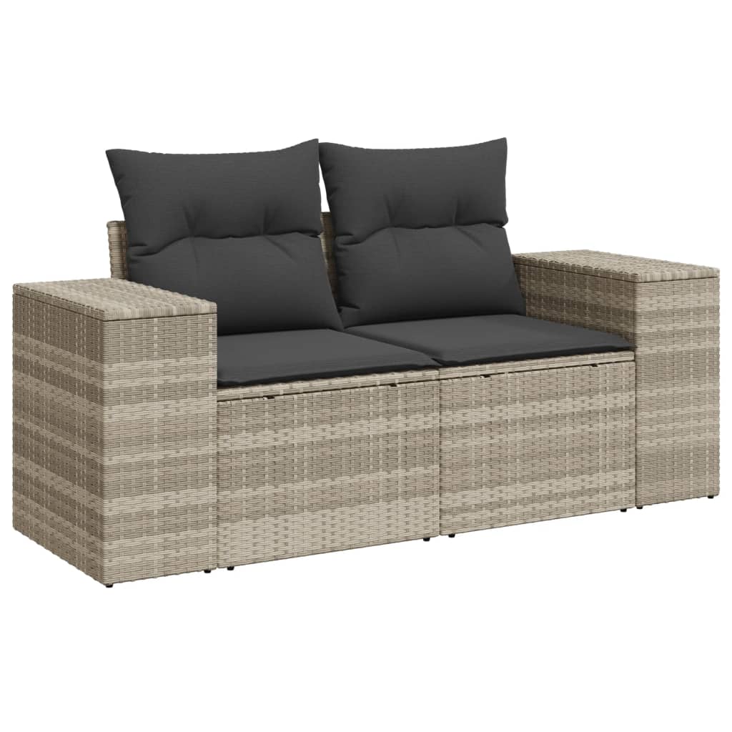 Set canapele de grădină cu perne 10 piese gri deschis poliratan GartenMobel Dekor