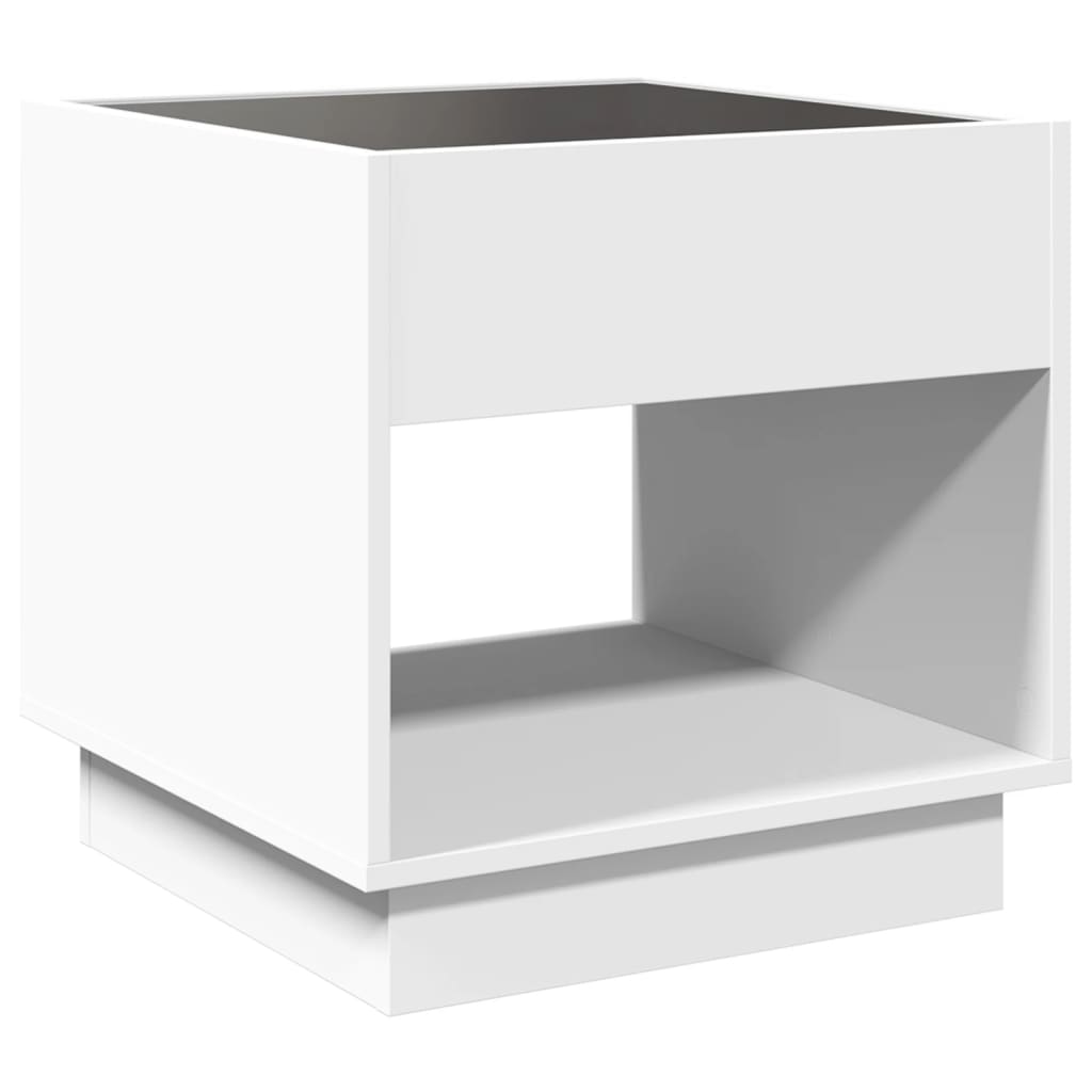 Noptieră cu LED infinity, alb, 50x50x50 cm GartenMobel Dekor