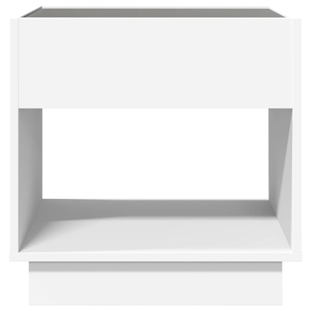 Noptieră cu LED infinity, alb, 50x50x50 cm GartenMobel Dekor