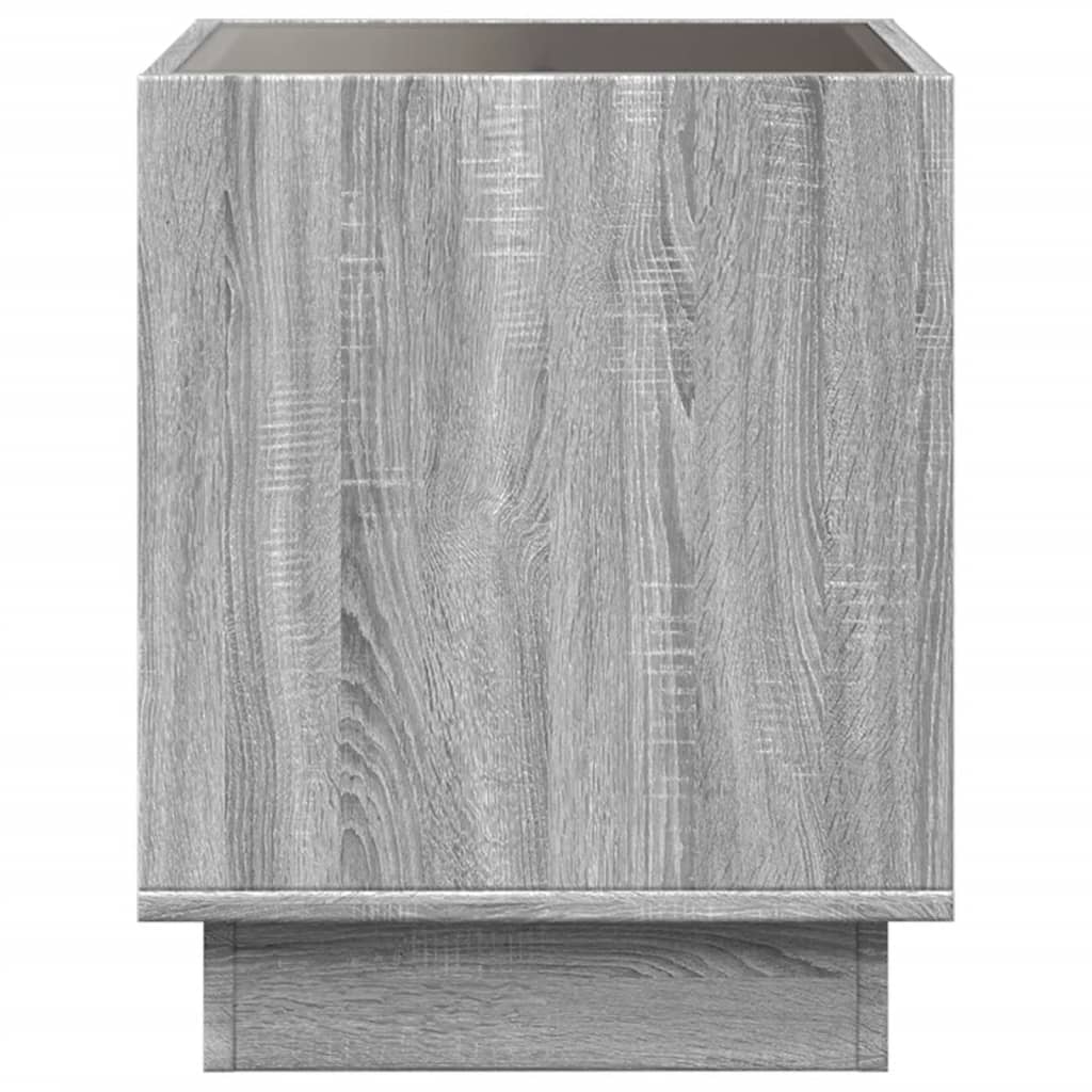 Noptieră cu LED infinity, gri sonoma, 50x50x50 cm GartenMobel Dekor