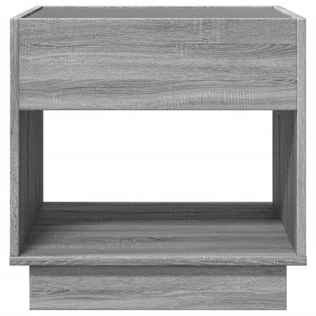 Noptieră cu LED infinity, gri sonoma, 50x50x50 cm GartenMobel Dekor