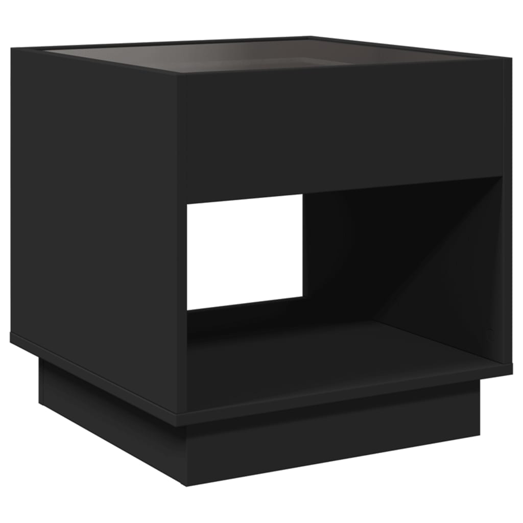 Noptieră cu LED infinity, negru, 50x50x50 cm GartenMobel Dekor