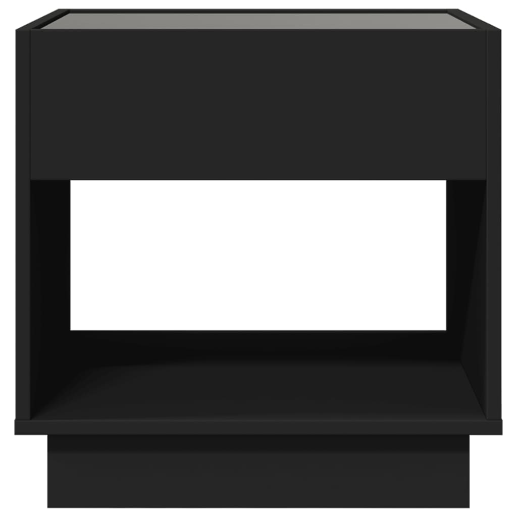 Noptieră cu LED infinity, negru, 50x50x50 cm GartenMobel Dekor