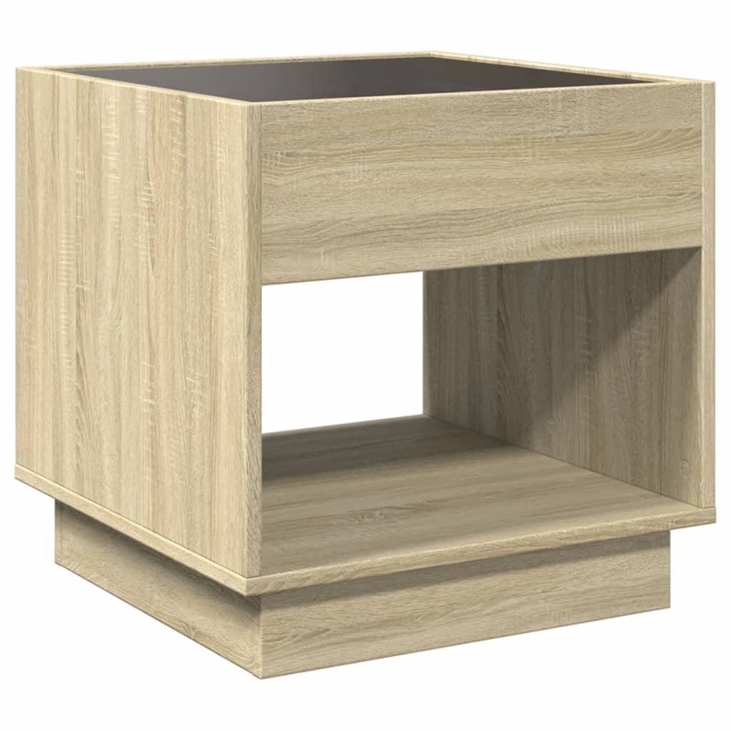 Noptieră cu LED infinity, stejar sonoma, 50x50x50 cm GartenMobel Dekor