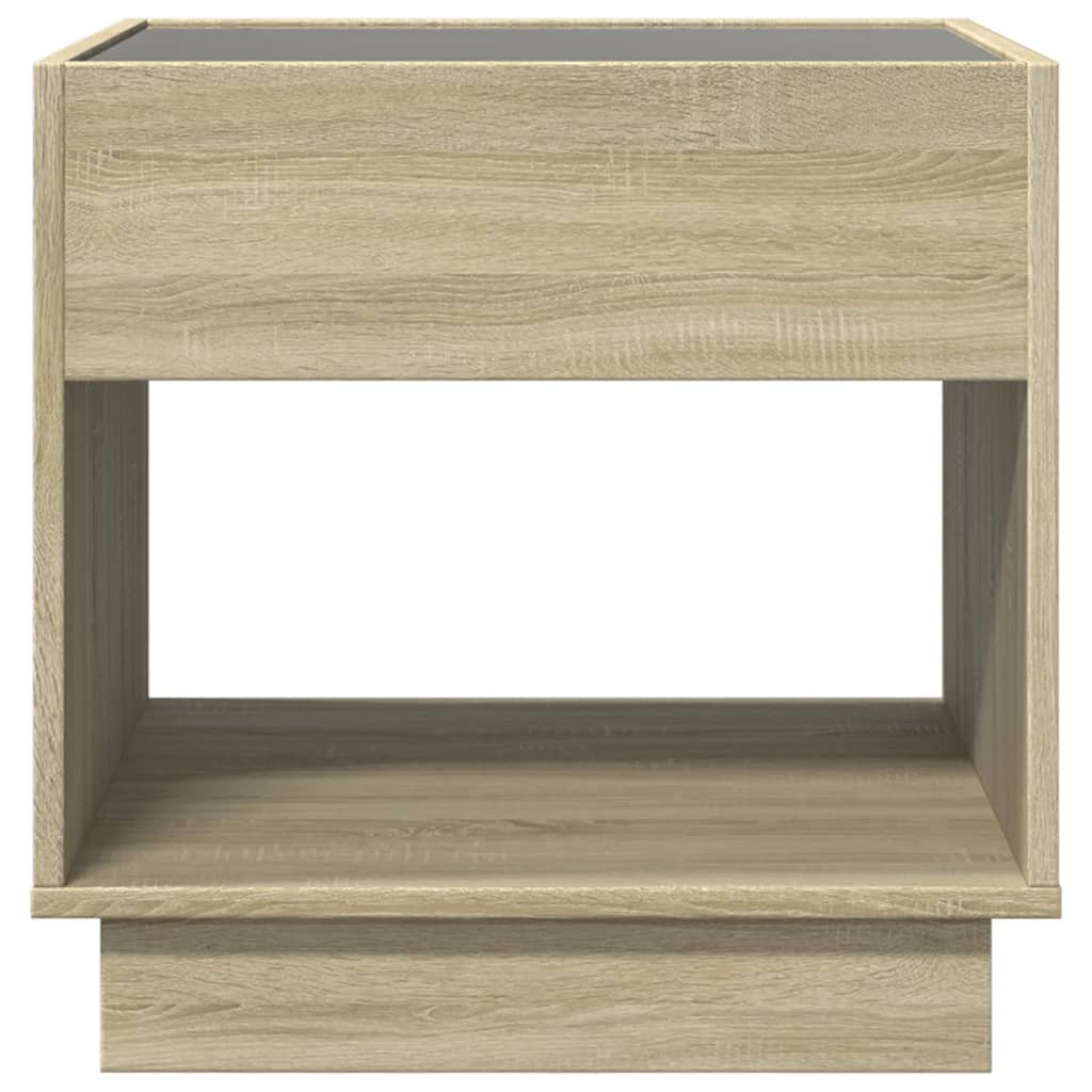 Noptieră cu LED infinity, stejar sonoma, 50x50x50 cm GartenMobel Dekor