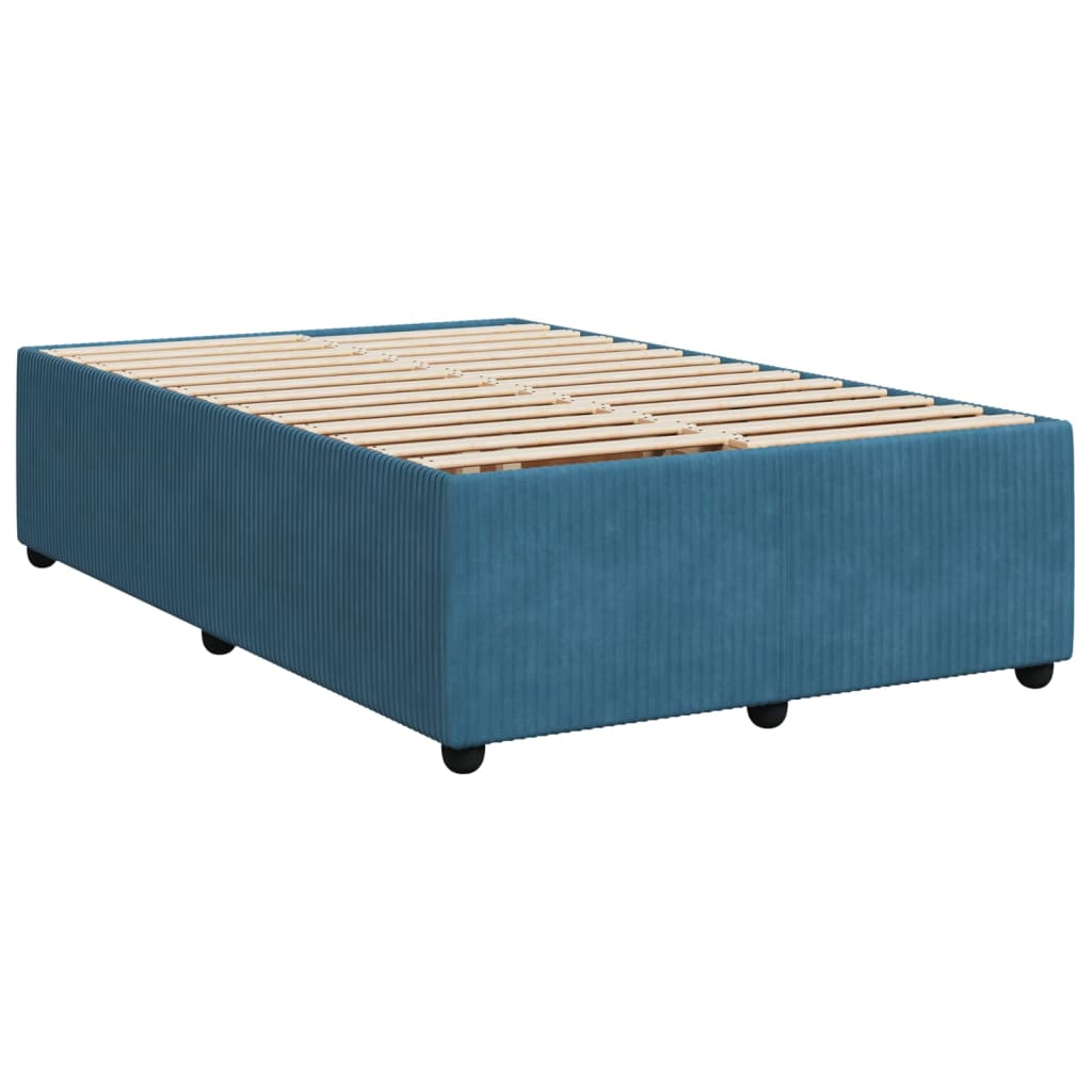 Pat box spring cu saltea, albastru închis, 120x200 cm, catifea GartenMobel Dekor