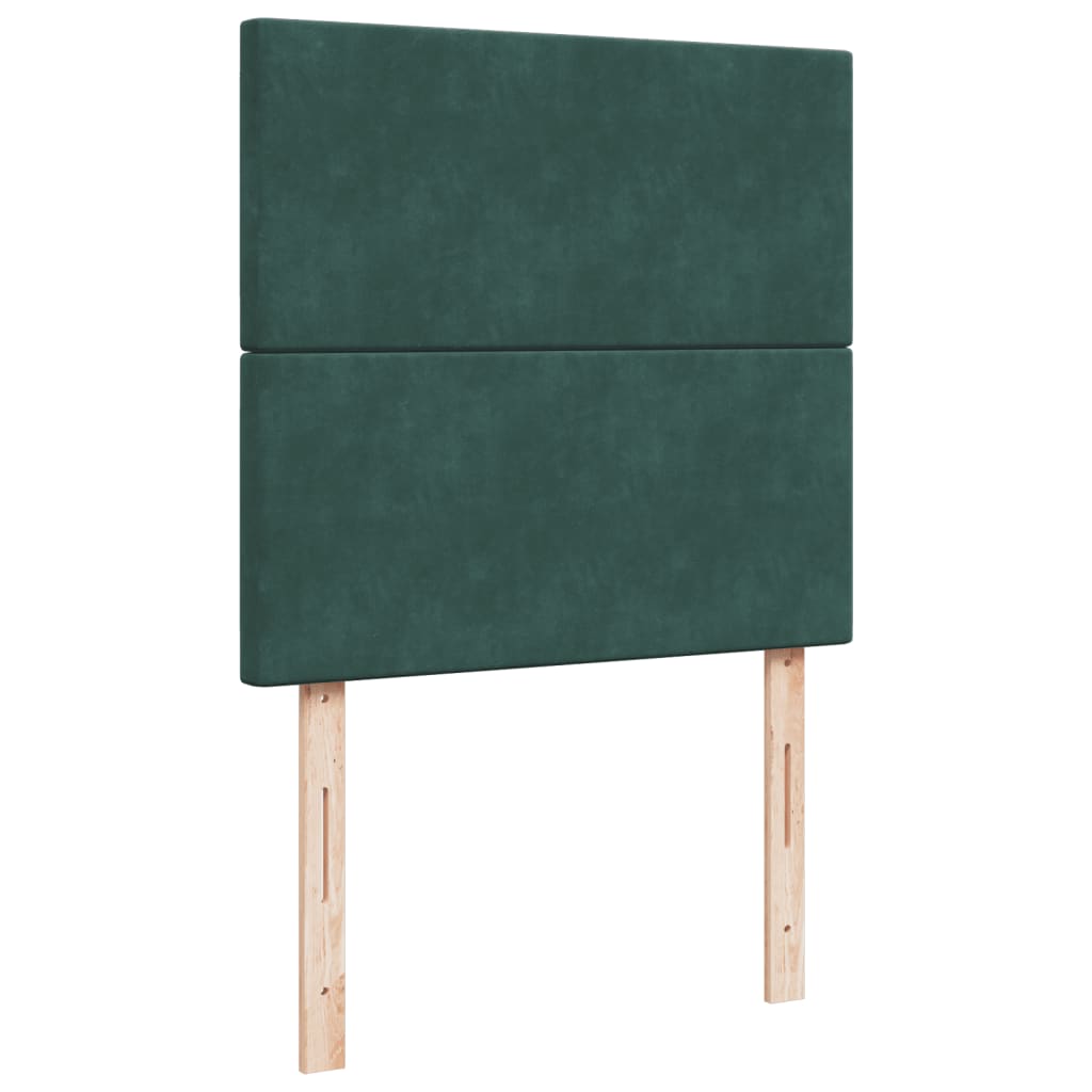 Pat box spring cu saltea, verde închis, 90x200 cm, catifea GartenMobel Dekor