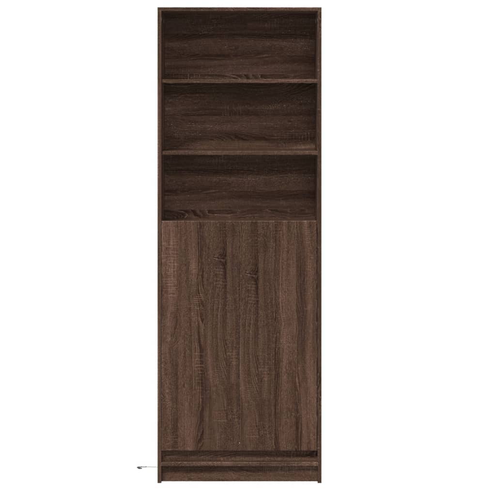 Dulap înalt cu LED stejar maro 69x32,5x200 cm lemn prelucrat GartenMobel Dekor