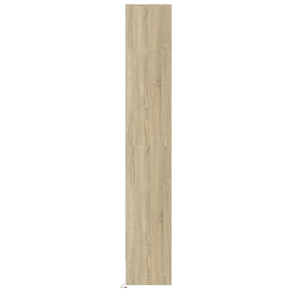 Dulap înalt cu LED stejar sonoma 69x32,5x200 cm lemn prelucrat GartenMobel Dekor