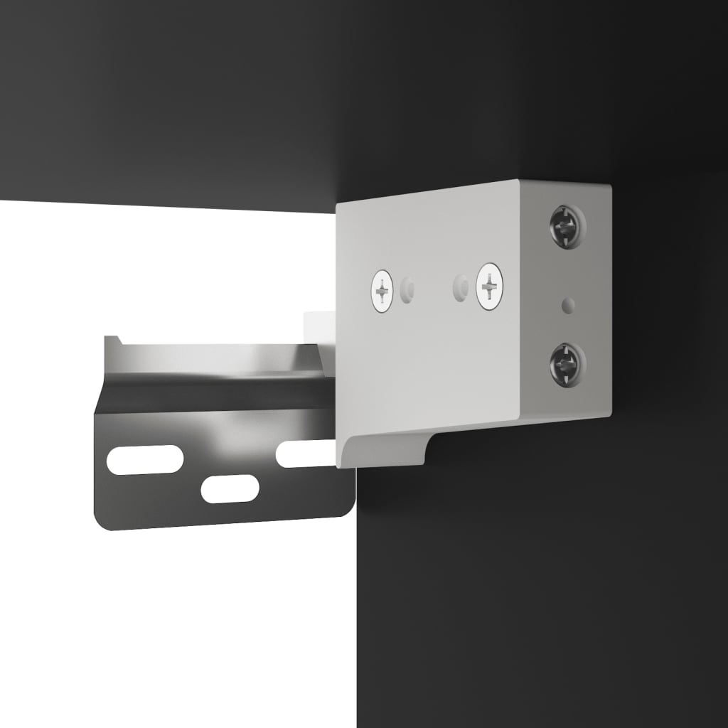 Noptieră montată pe perete cu lumini LED, negru GartenMobel Dekor