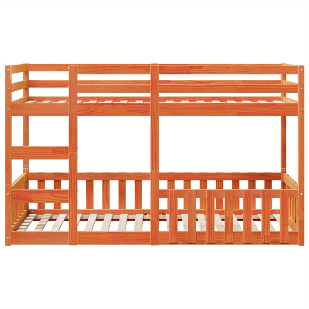 Pat supraetajat, maro ceruit, 80x200 cm, lemn masiv de pin GartenMobel Dekor