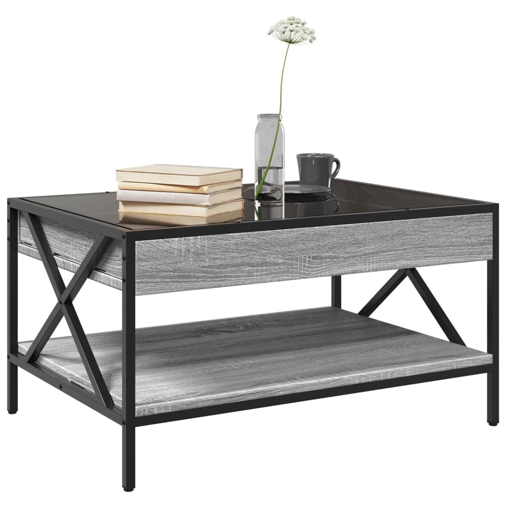 Măsuță de cafea cu LED infinity, gri sonoma, 70x50x38 cm GartenMobel Dekor