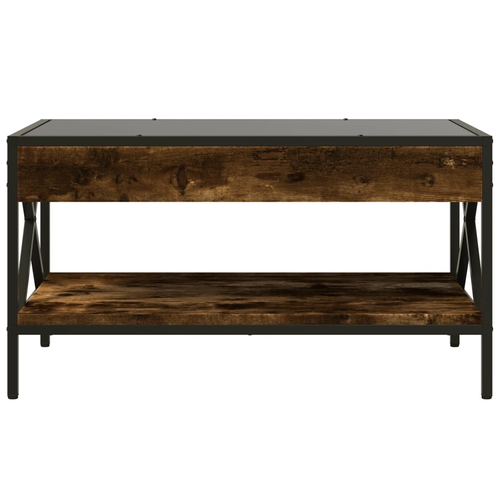Măsuță de cafea cu LED infinity, stejar fumuriu, 70x50x38 cm GartenMobel Dekor