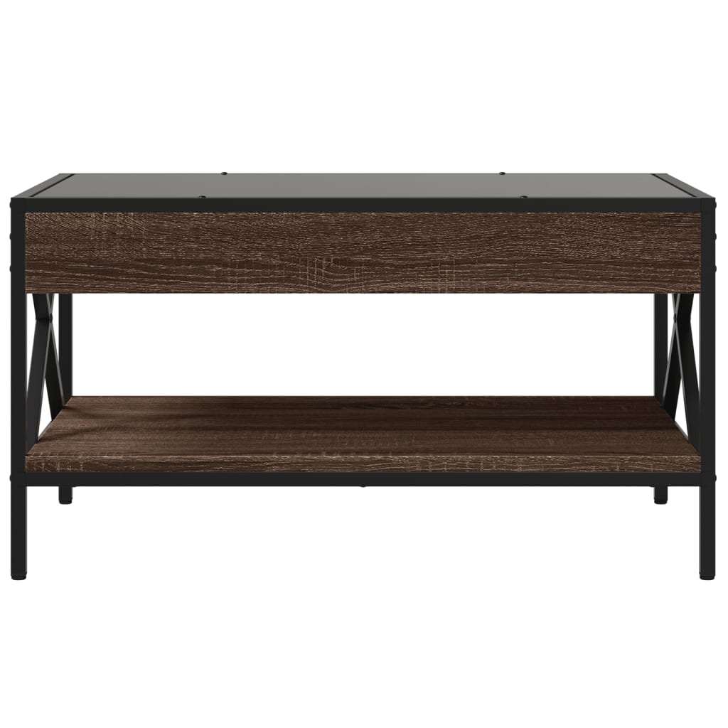 Măsuță de cafea cu LED infinity, stejar maro, 70x50x38 cm GartenMobel Dekor