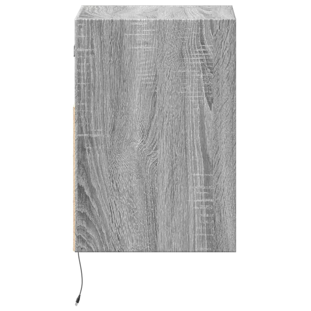 Comodă TV de perete cu LED, 2 buc, gri sonoma, 41x31x45 cm GartenMobel Dekor