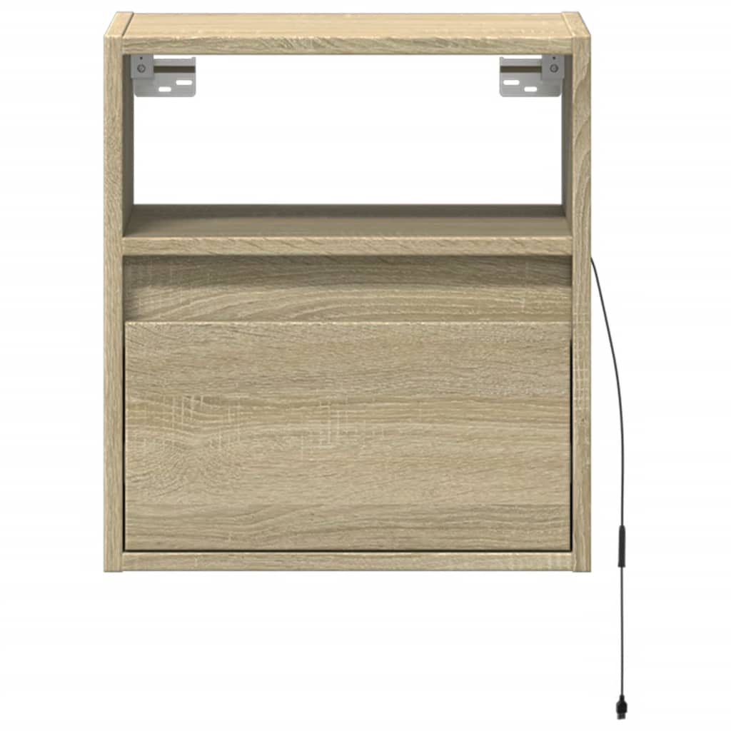 Comodă TV de perete cu LED, 2 buc. stejar sonoma, 41x31x45 cm GartenMobel Dekor