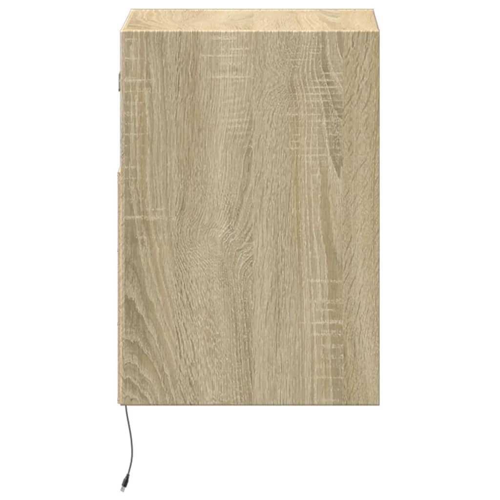 Comodă TV de perete cu LED, 2 buc. stejar sonoma, 41x31x45 cm GartenMobel Dekor
