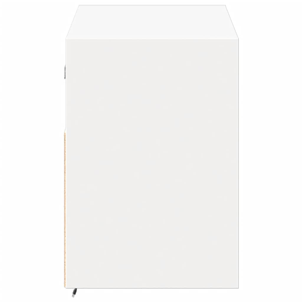 Comodă TV de perete cu lumini LED, alb, 100x31x45 cm GartenMobel Dekor
