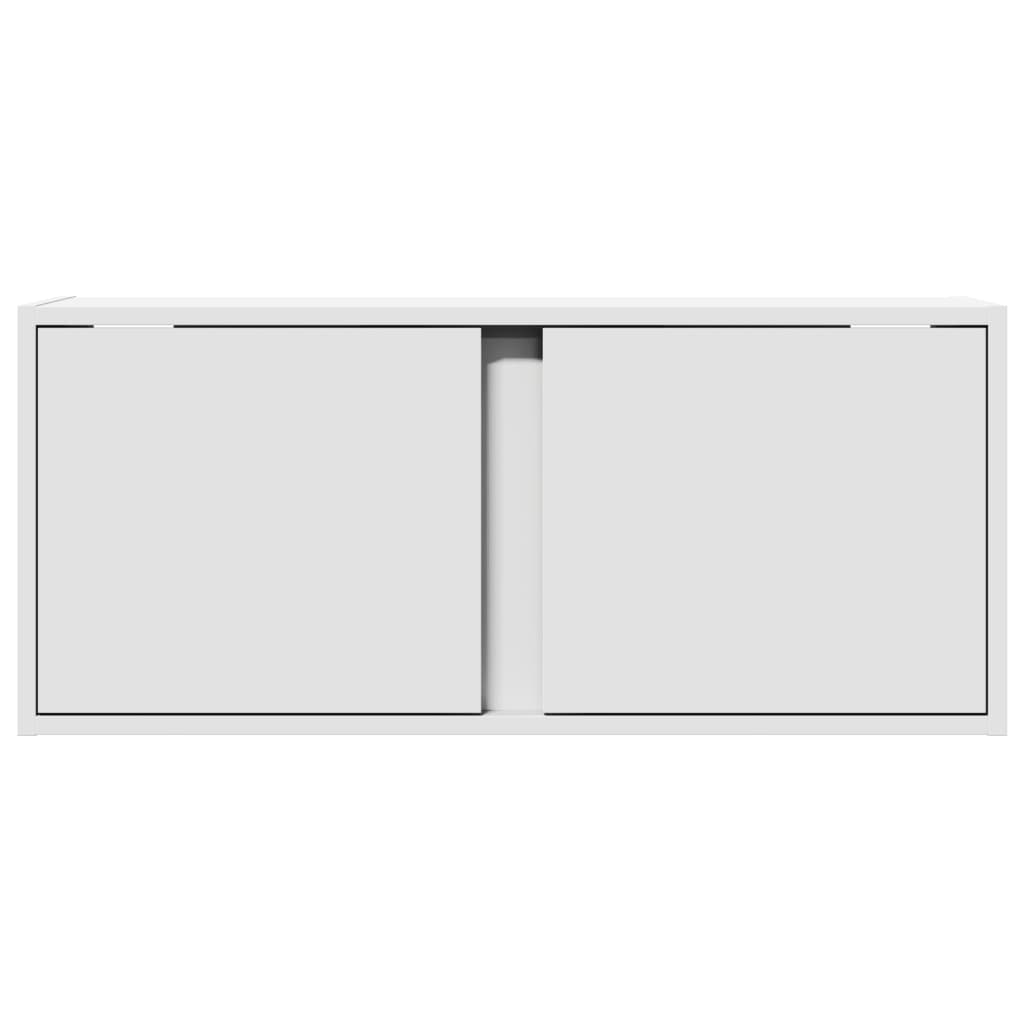 Comodă TV de perete cu lumini LED, alb, 80x31x35 cm GartenMobel Dekor