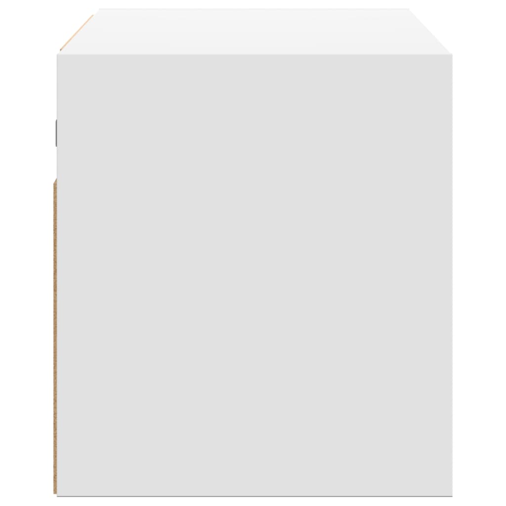 Comodă TV de perete cu lumini LED, alb, 80x31x35 cm GartenMobel Dekor