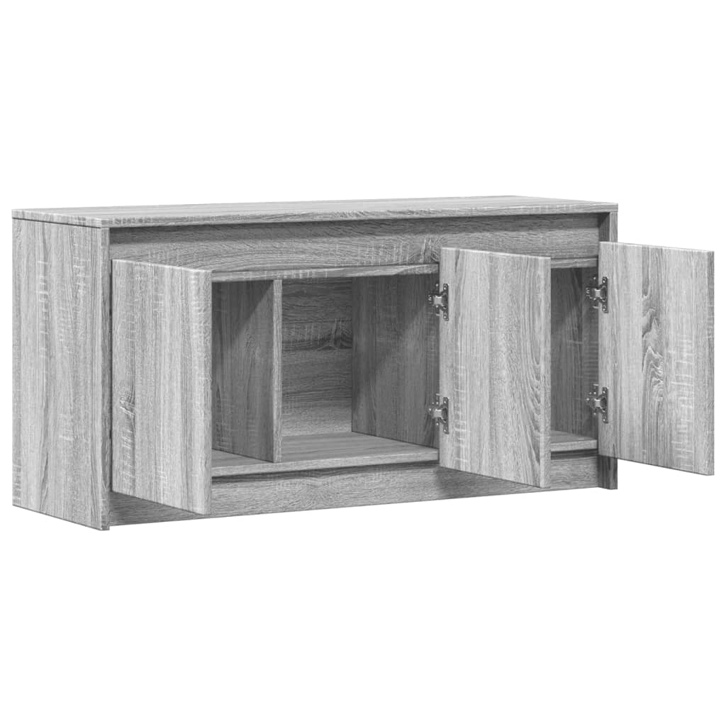 Dulap TV cu LED, gri sonoma, 100x34x50 cm, lemn prelucrat GartenMobel Dekor