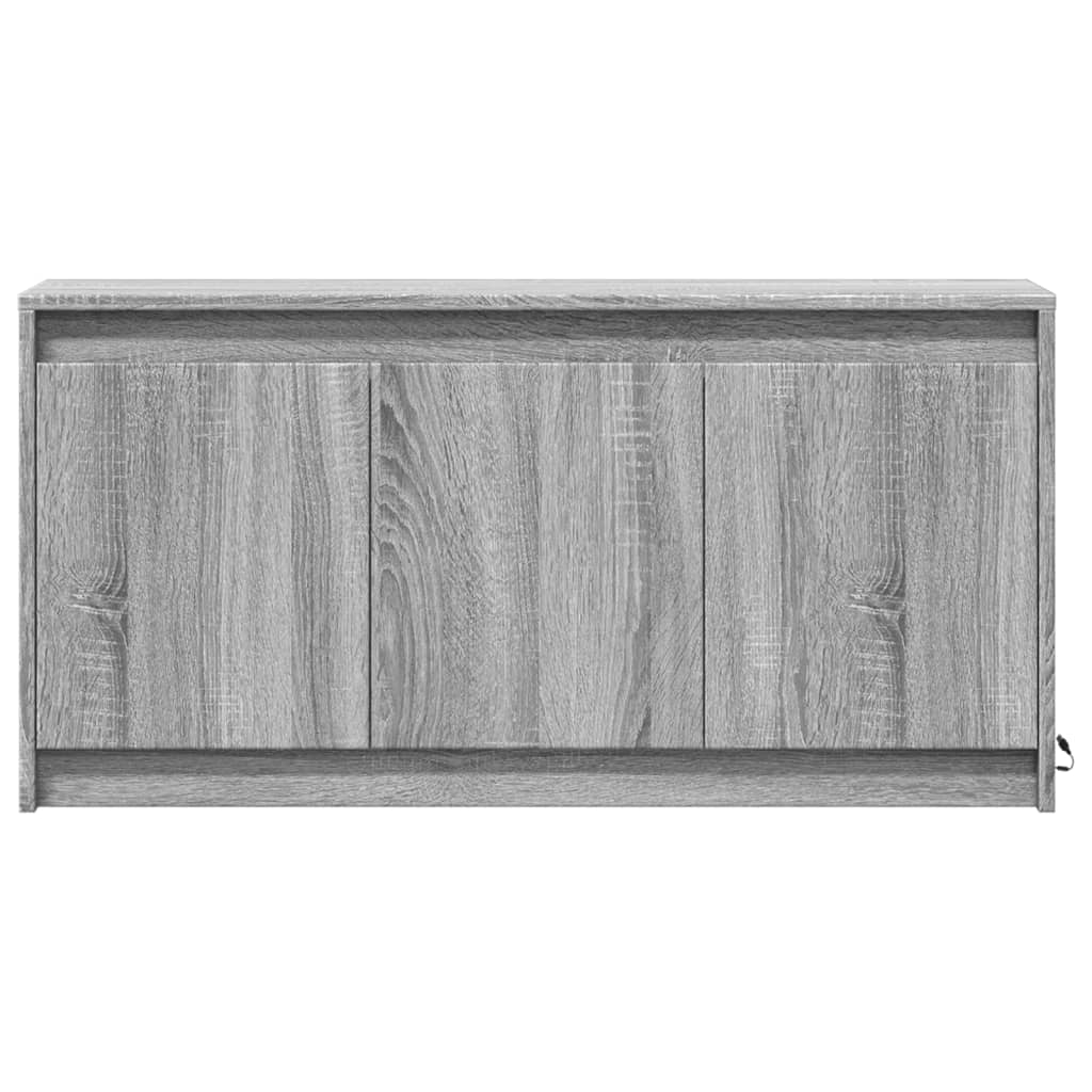 Dulap TV cu LED, gri sonoma, 100x34x50 cm, lemn prelucrat GartenMobel Dekor