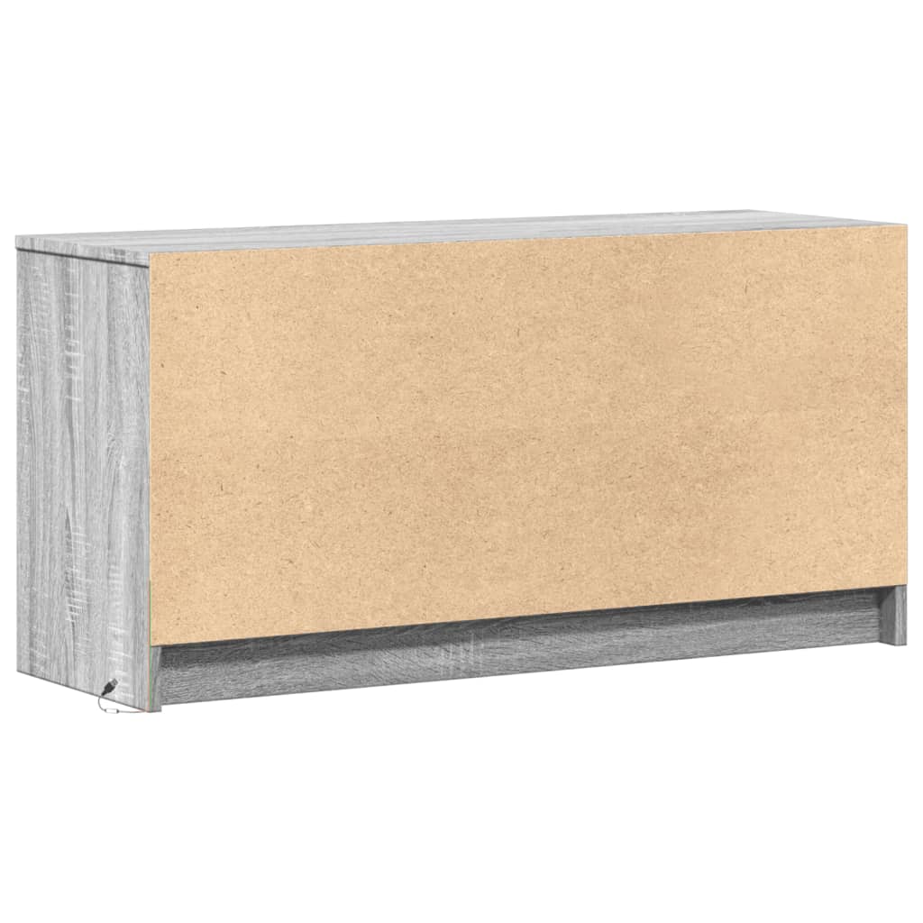 Dulap TV cu LED, gri sonoma, 100x34x50 cm, lemn prelucrat GartenMobel Dekor