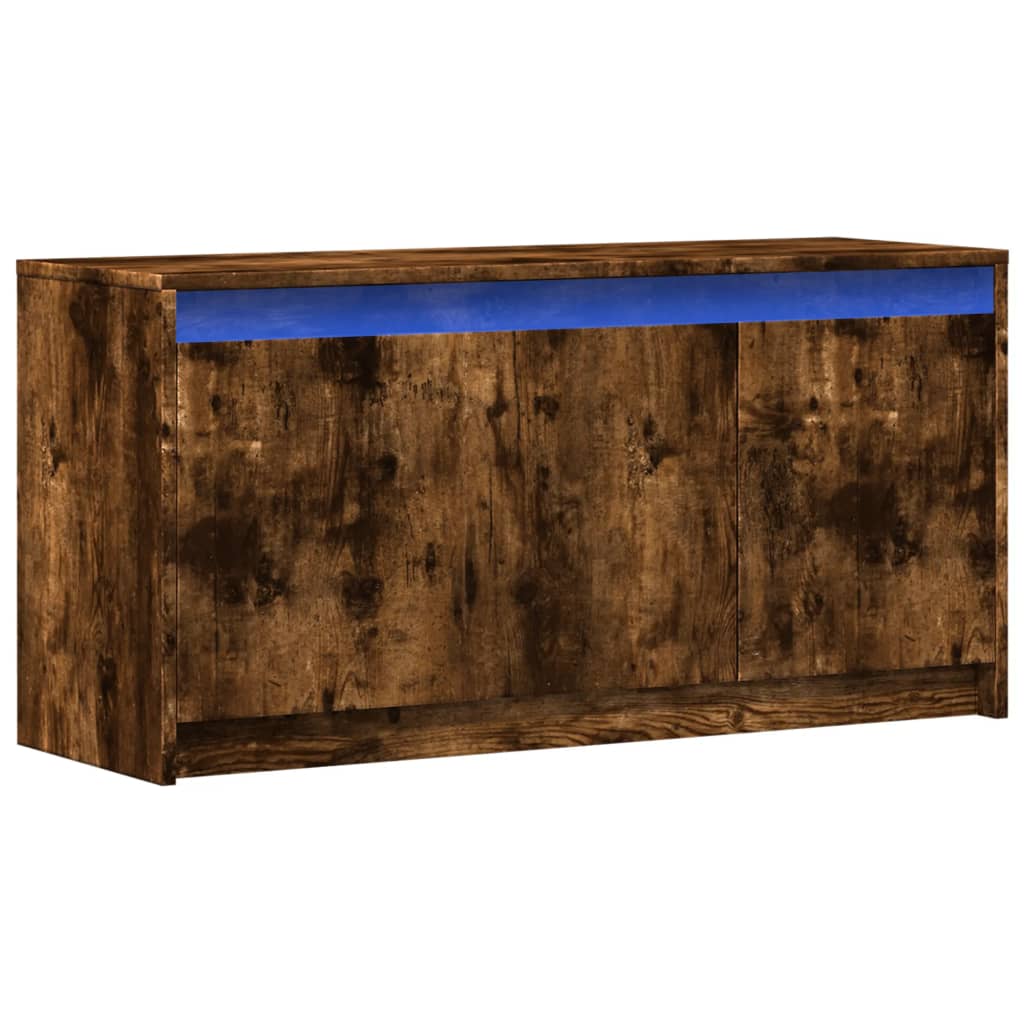 Dulap TV cu LED, stejar fumuriu, 100x34x50 cm, lemn prelucrat GartenMobel Dekor