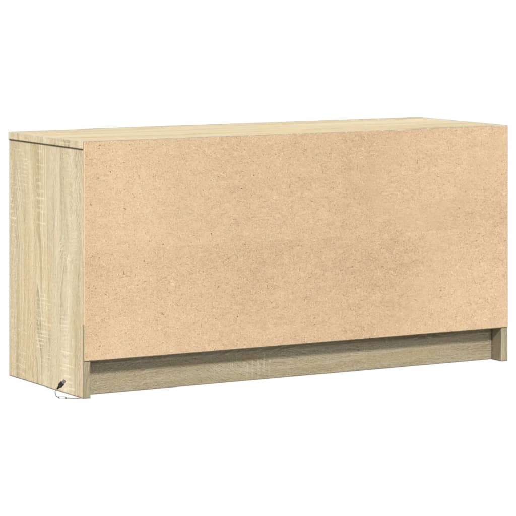 Dulap TV cu LED, stejar sonoma, 100x34x50 cm, lemn prelucrat GartenMobel Dekor