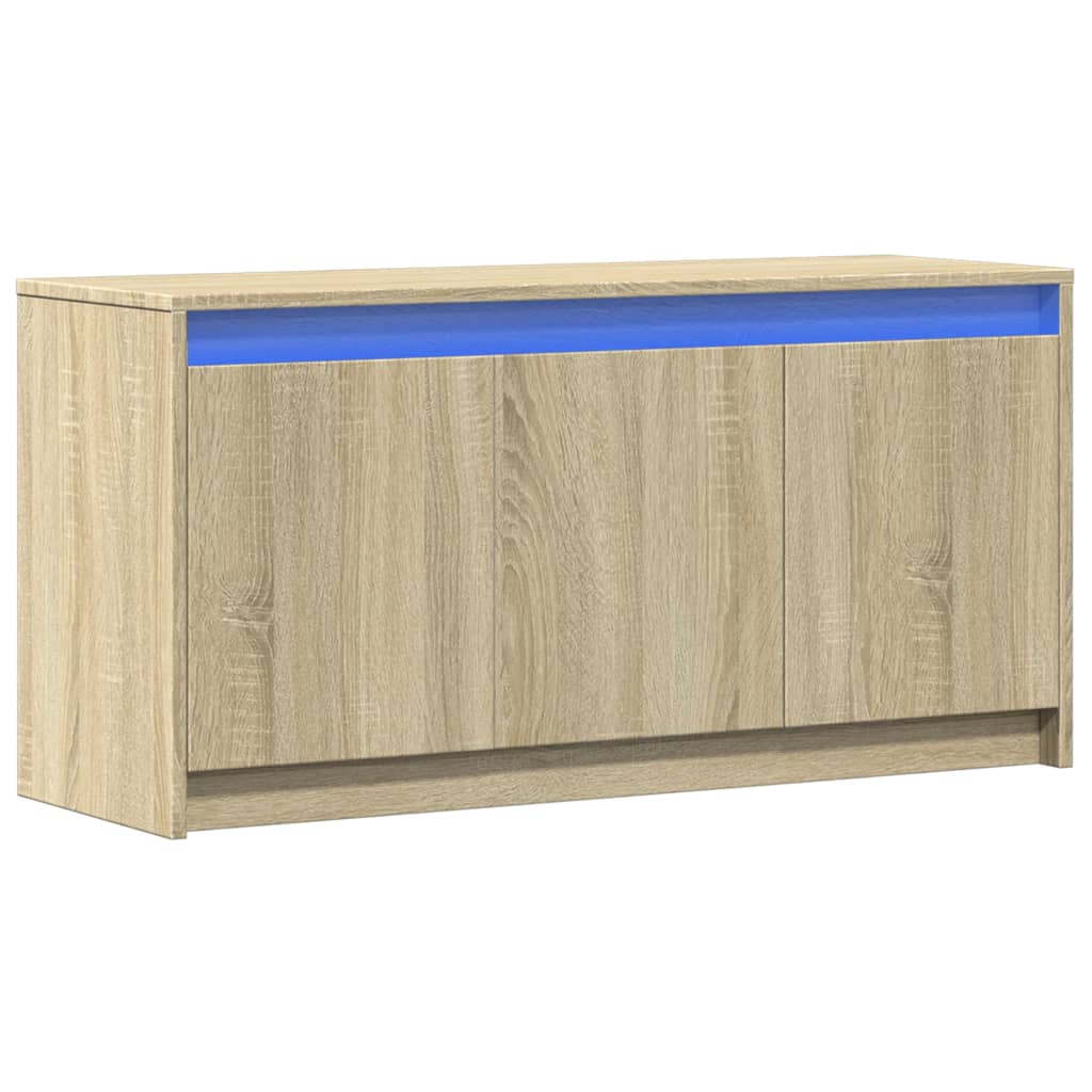 Dulap TV cu LED, stejar sonoma, 100x34x50 cm, lemn prelucrat GartenMobel Dekor