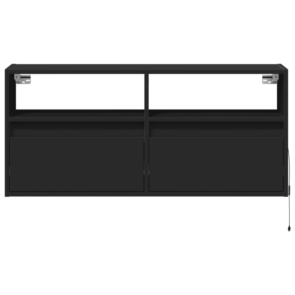 Dulap TV de perete cu lumini LED negru 100x31x45 cm GartenMobel Dekor