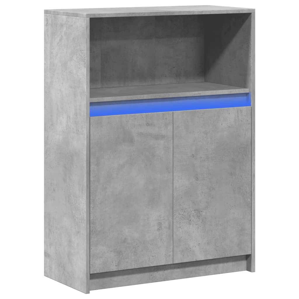 Dulap cu LED, gri beton, 72x34x100 cm, lemn prelucrat GartenMobel Dekor