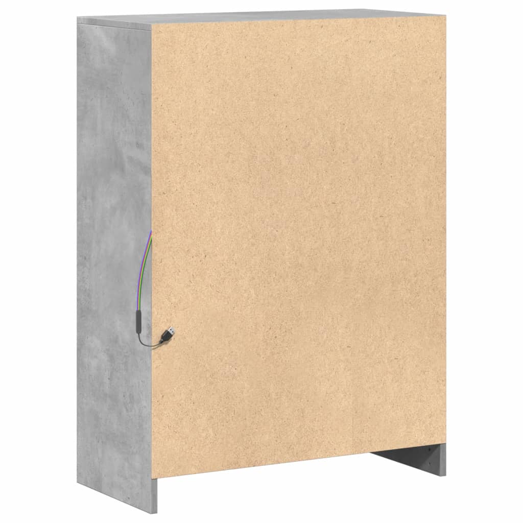Dulap cu LED, gri beton, 72x34x100 cm, lemn prelucrat GartenMobel Dekor