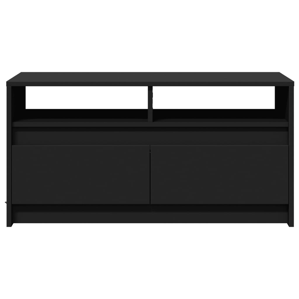 Măsuță de cafea cu lumini LED, negru, lemn prelucrat GartenMobel Dekor