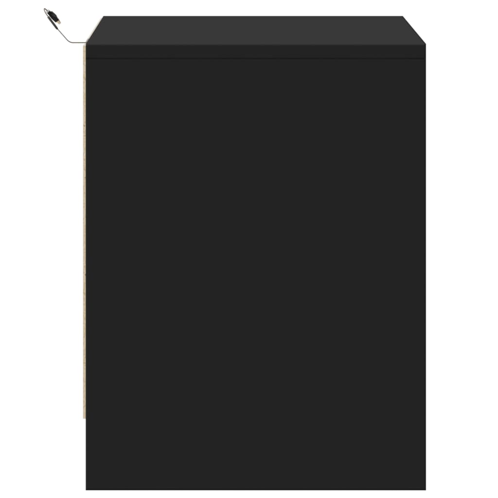 Noptiere cu lumini LED, 2 buc., negru, lemn prelucrat GartenMobel Dekor