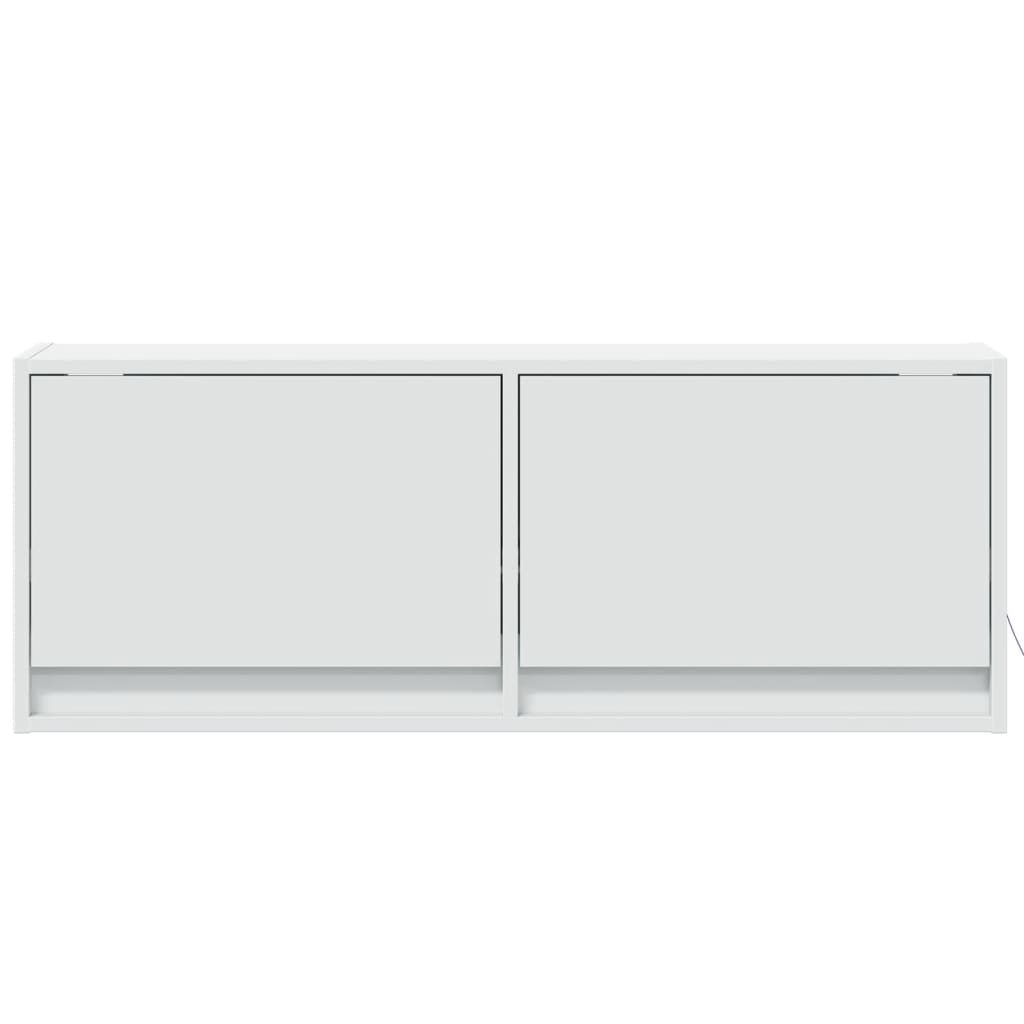 Comodă TV de perete cu lumini LED, alb, 100x31x38 cm GartenMobel Dekor