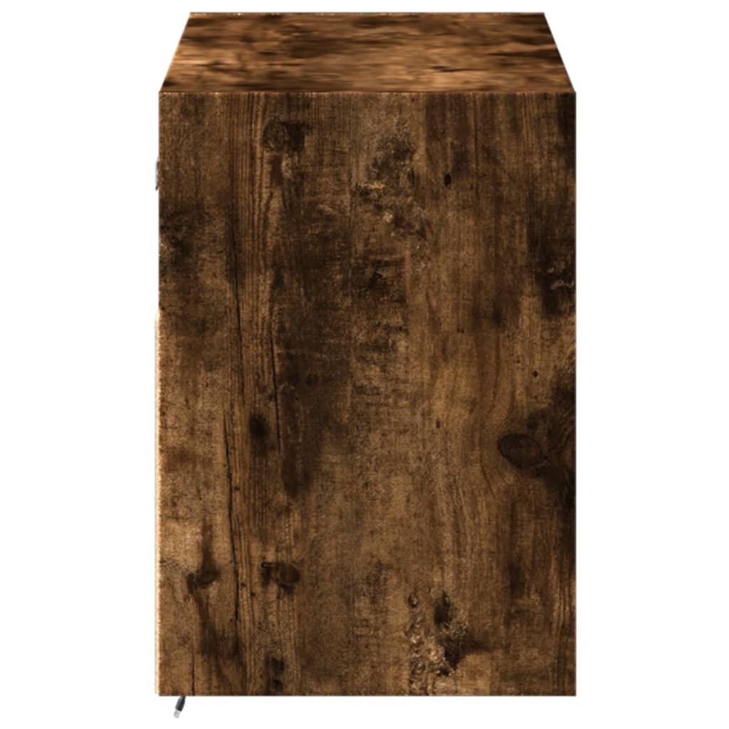 Comodă TV de perete cu lumini LED, stejar fumuriu, 100x31x45 cm GartenMobel Dekor