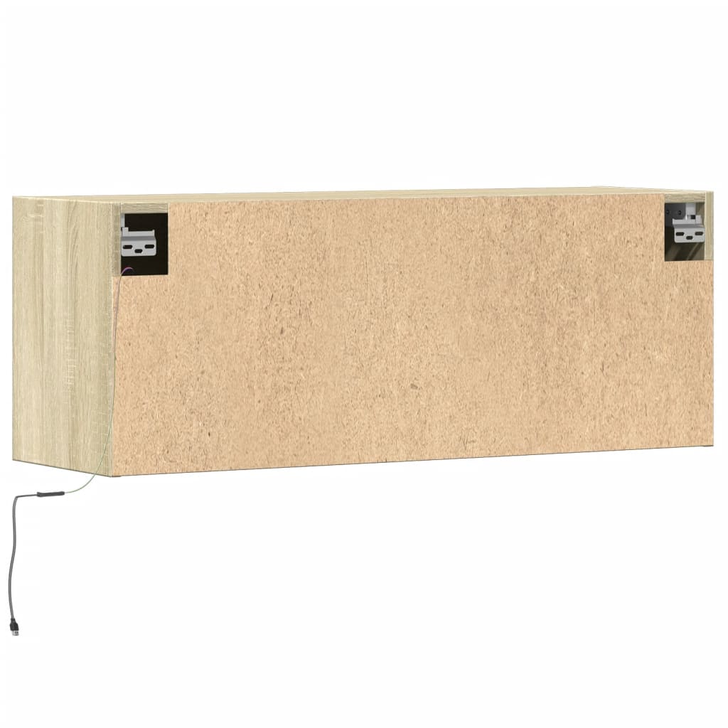 Comodă TV de perete cu lumini LED, stejar sonoma, 100x31x38 cm GartenMobel Dekor