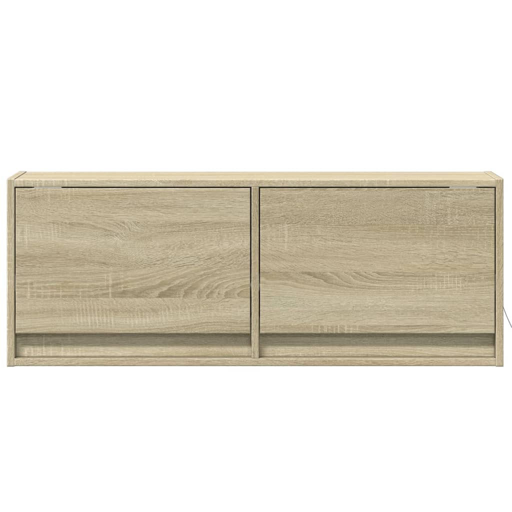 Comodă TV de perete cu lumini LED, stejar sonoma, 100x31x38 cm GartenMobel Dekor