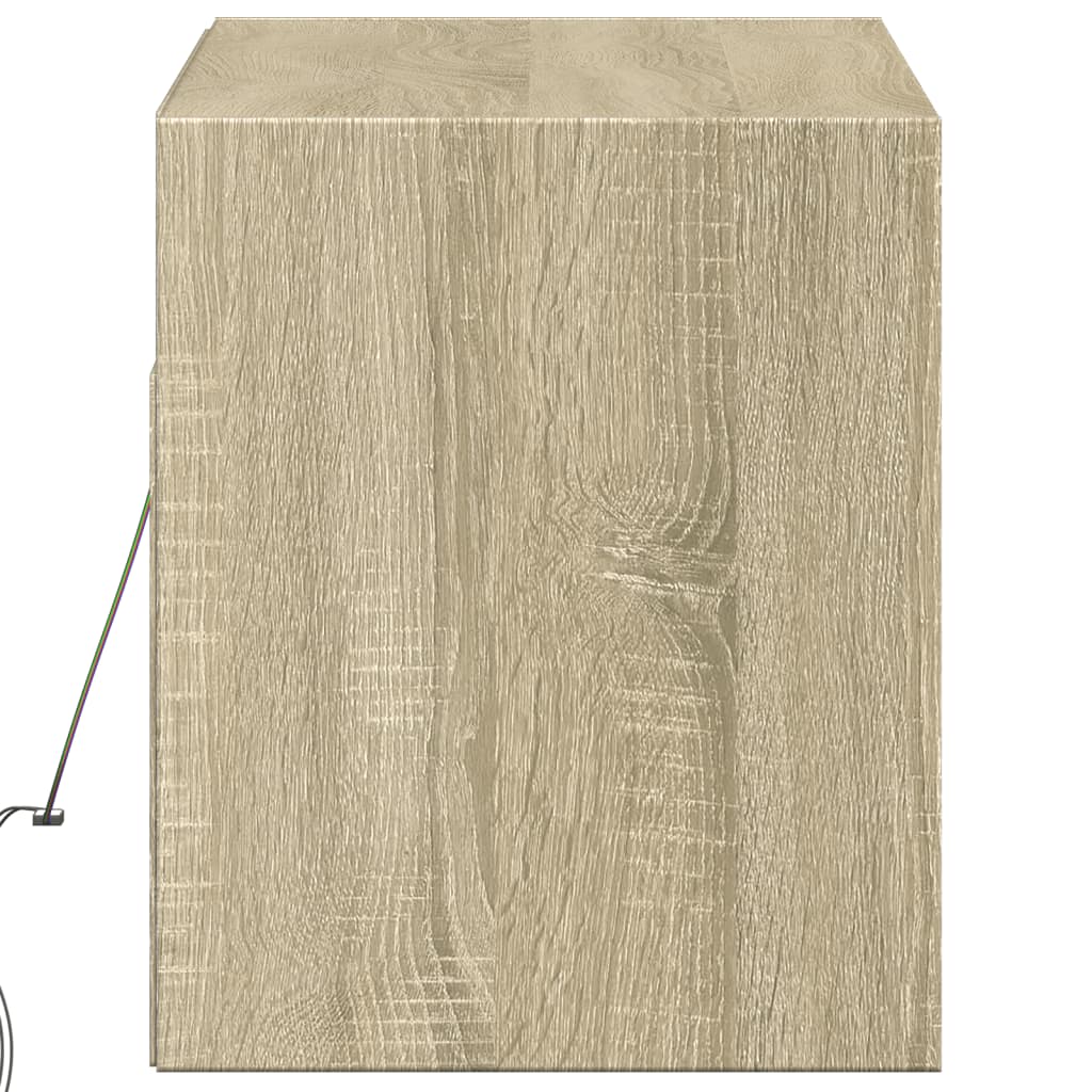 Comodă TV de perete cu lumini LED, stejar sonoma, 100x31x38 cm GartenMobel Dekor