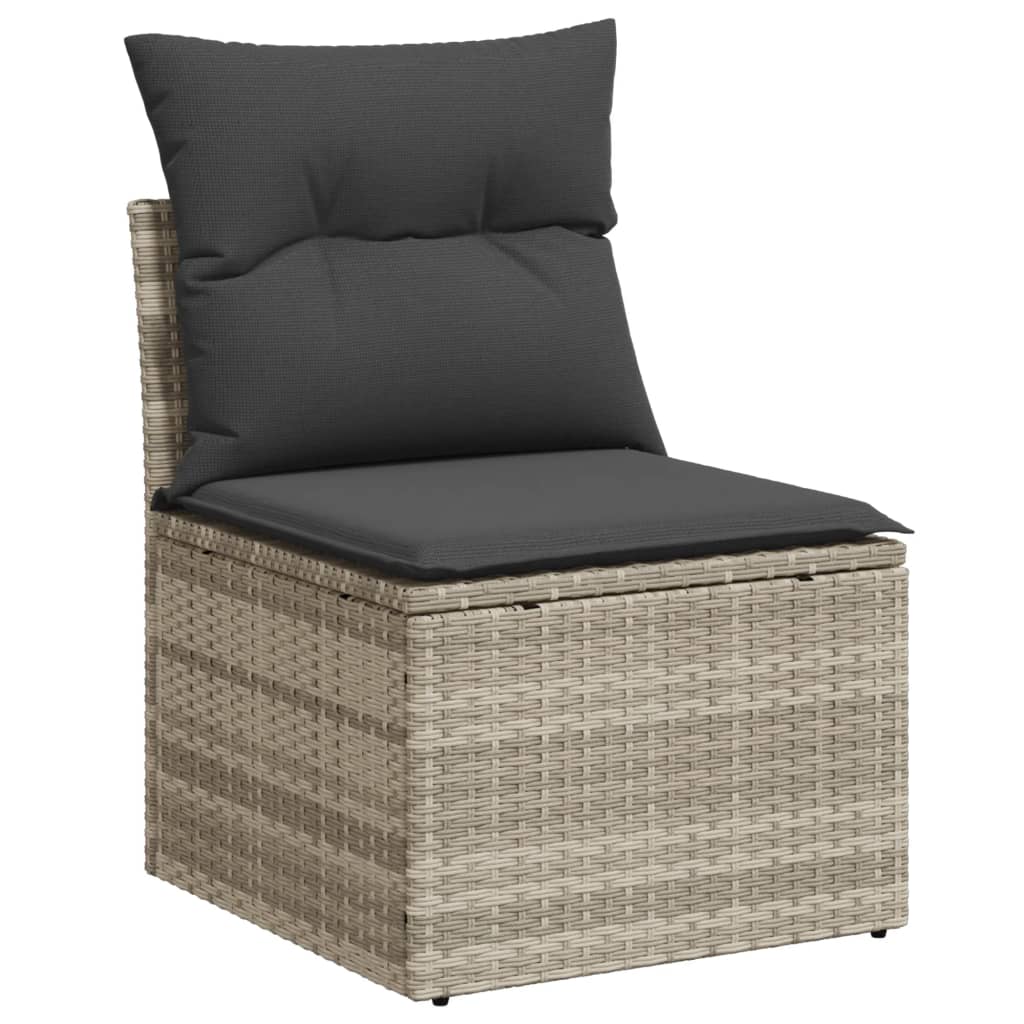 Set canapea de grădină cu perne, 4 piese, gri deschis poliratan GartenMobel Dekor